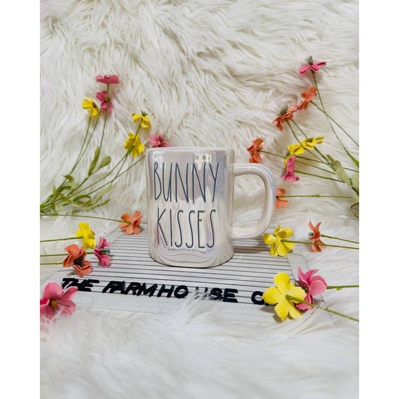 Rae Dunn Easter Spring Iridescent Bunny Kisses Ceramic Coffee Mug Home Decor - Picture 5 of 7